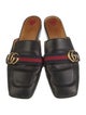 Gucci Double G Logo Leather Mules