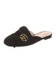Gucci Double G Logo Suede Mules