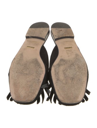 Gucci Double G Logo Suede Mules