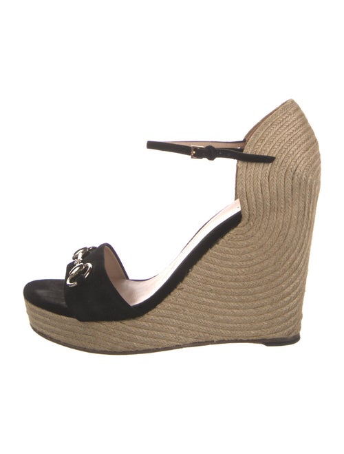 Gucci Horsebit Accent Suede Espadrilles