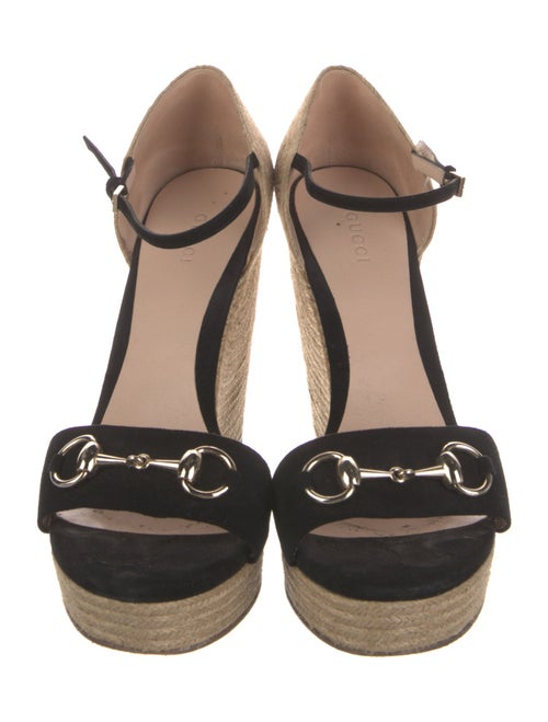 Gucci Horsebit Accent Suede Espadrilles