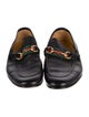 Gucci Web Accent Leather Loafers