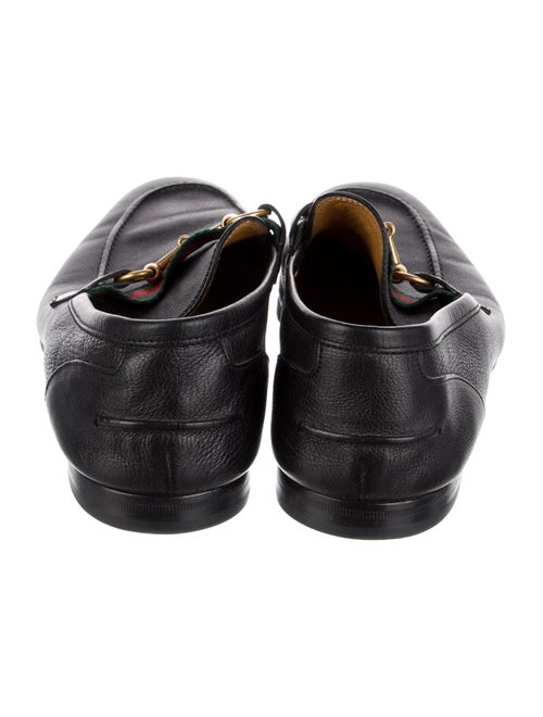 Gucci Web Accent Leather Loafers