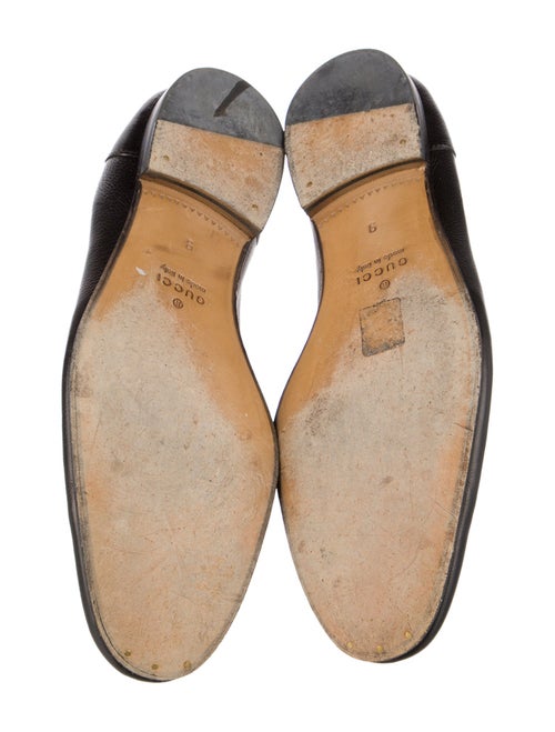 Gucci Web Accent Leather Loafers