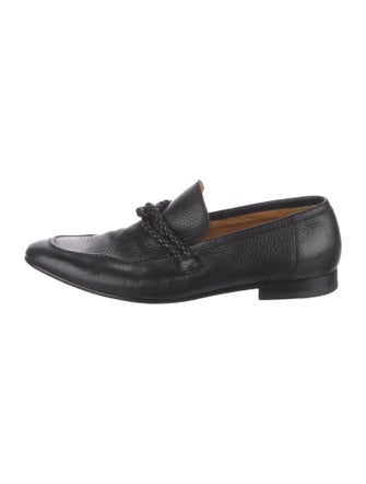Gucci Leather Braided Accents Dress Loafers