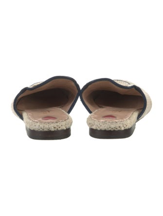 Gucci Horsebit Accent Straw Mules