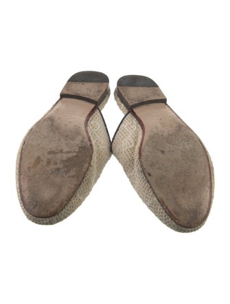 Gucci Horsebit Accent Straw Mules