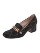 Gucci Sylvie Web Accent Velvet Pumps