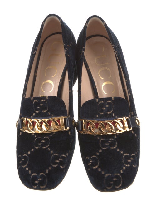 Gucci Sylvie Web Accent Velvet Pumps