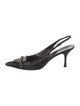 Gucci Chain-Link Accent Leather Slingback Pumps
