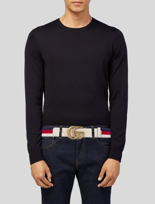 Gucci Leather Trim Embellishment Waist Belt
