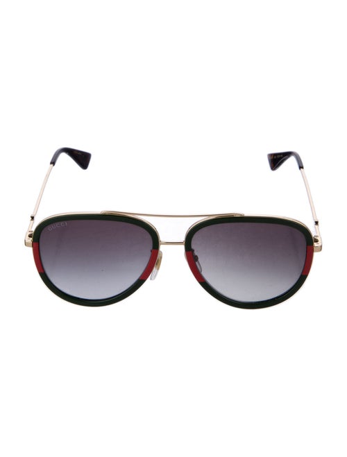 Gucci Web Accent Aviator Sunglasses