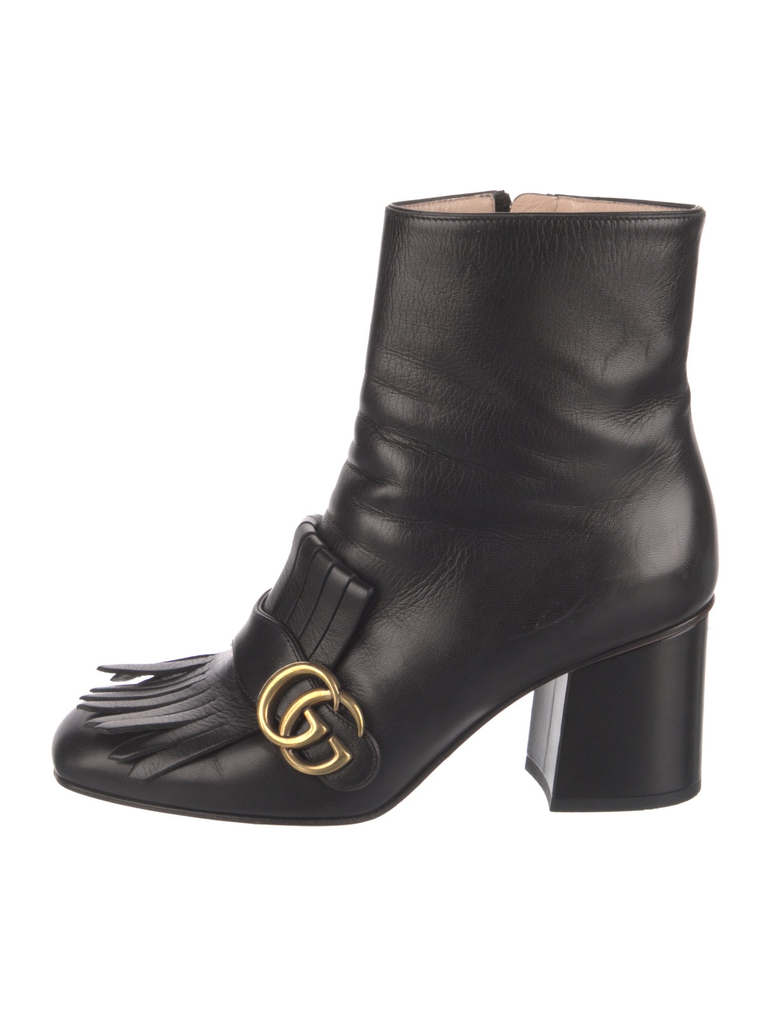 Gucci Double G Logo Leather Boots