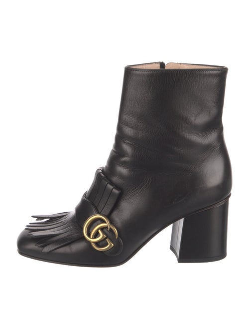Gucci Double G Logo Leather Boots