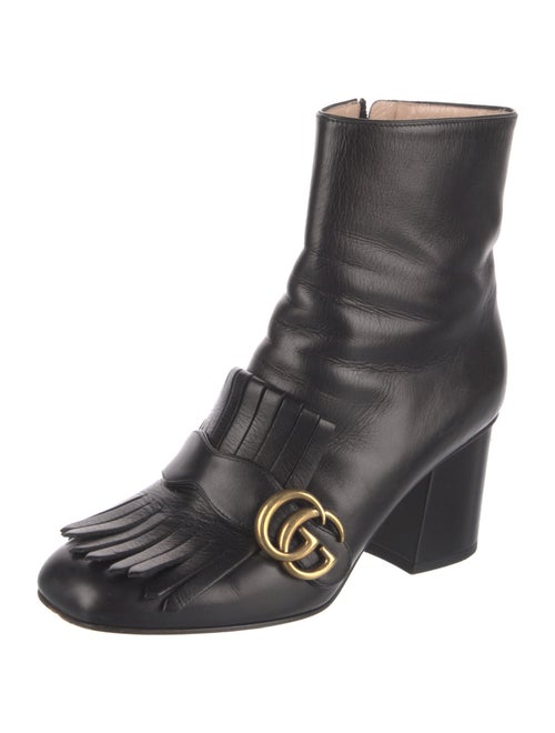 Gucci Double G Logo Leather Boots