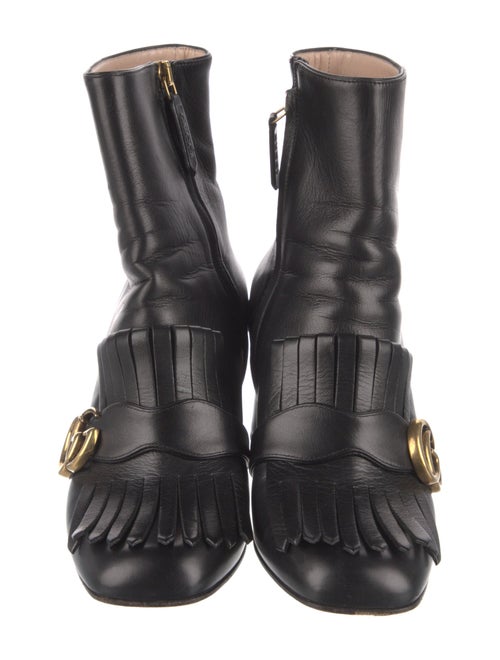 Gucci Double G Logo Leather Boots