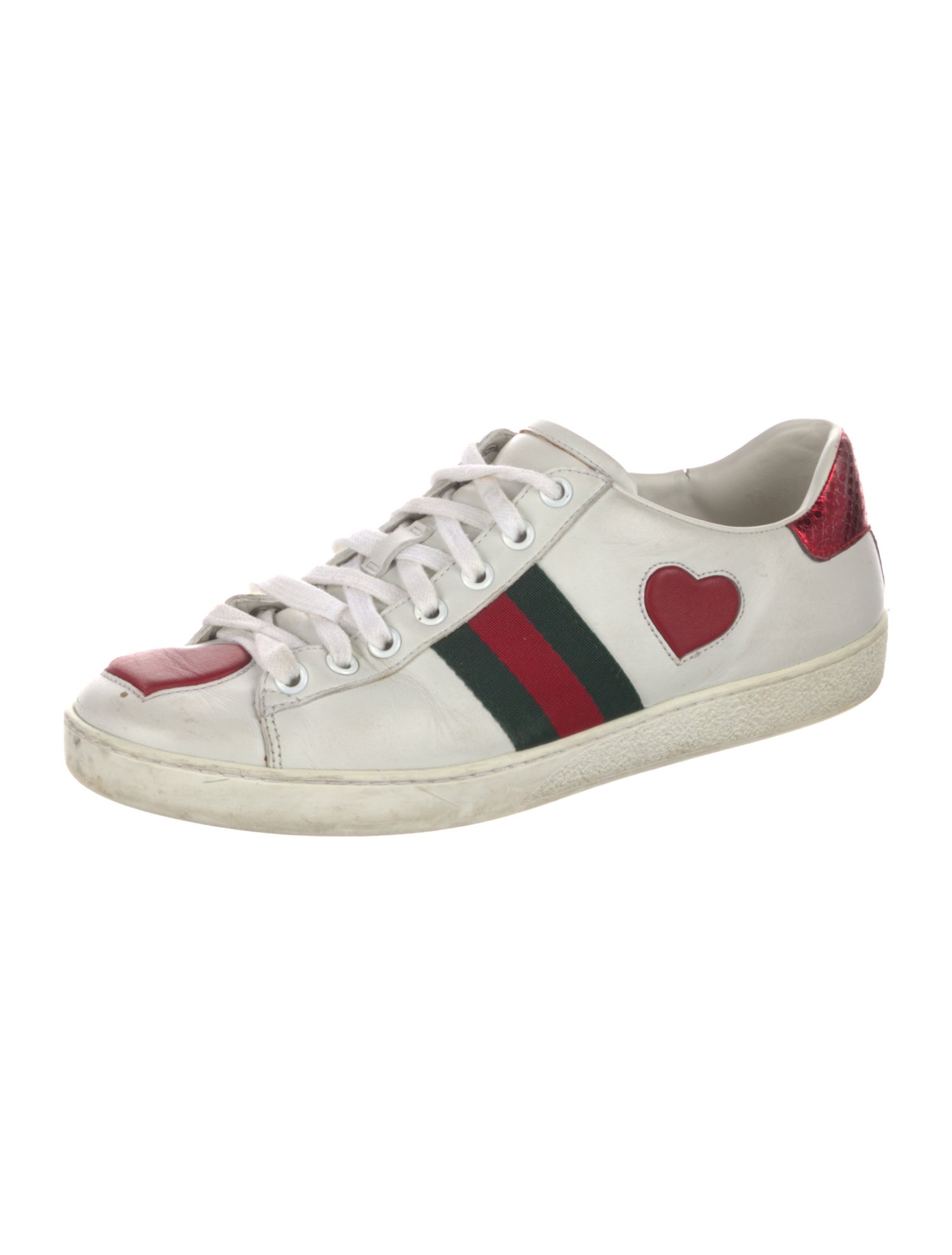 Gucci Leather Graphic Print Sneakers