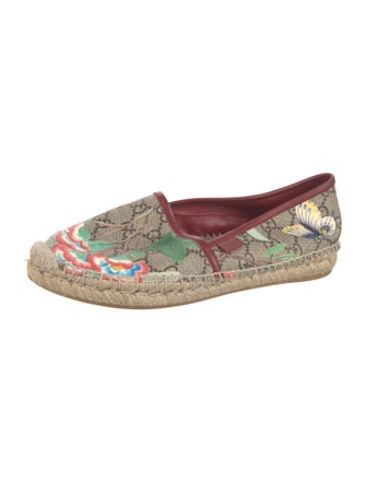 Gucci Flora Print Whipstitch Trim Espadrilles