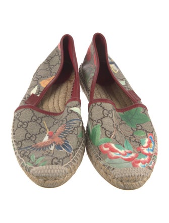 Gucci Flora Print Whipstitch Trim Espadrilles