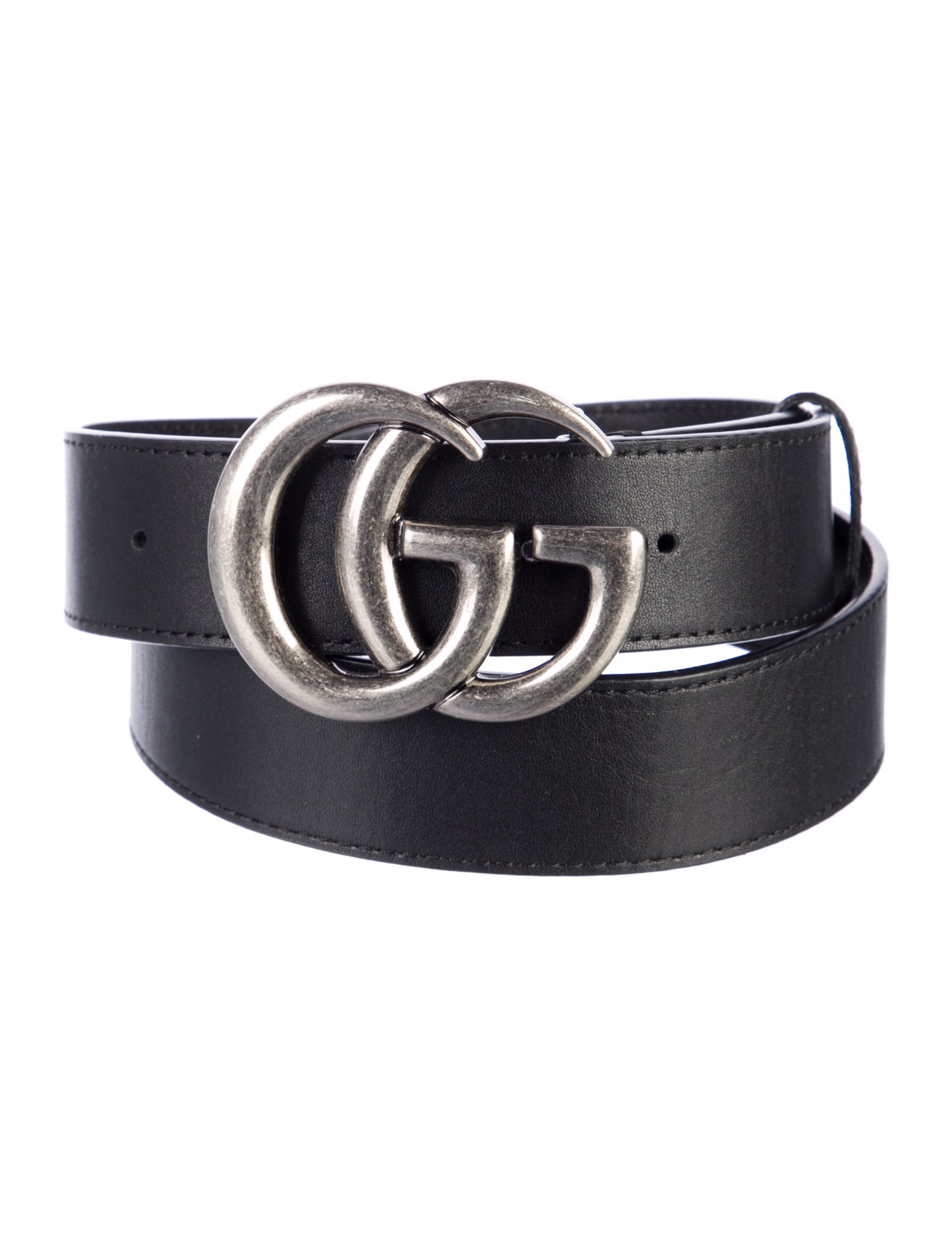 Gucci Double G Logo Leather Belt