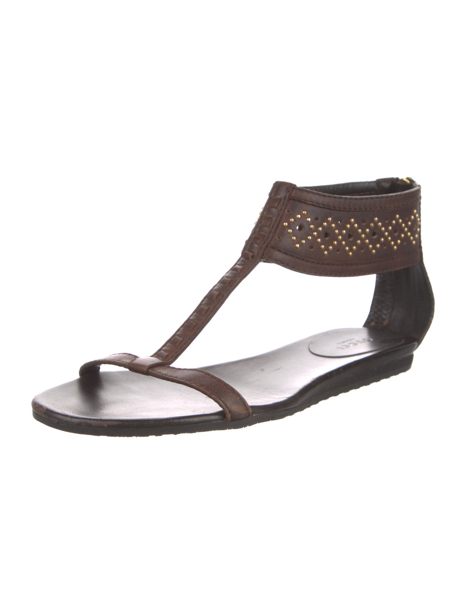 Gucci Vintage Leather T-Strap Sandals