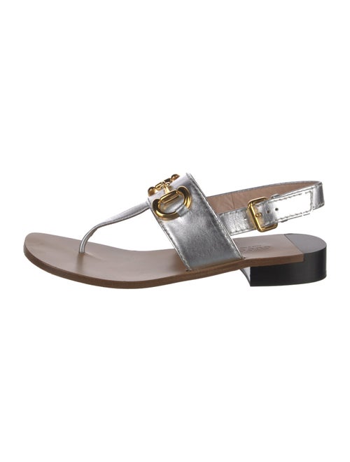 Gucci Horsebit Accent Leather T-Strap Sandals