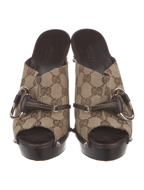 Gucci GG Canvas Studded Accents Sandals
