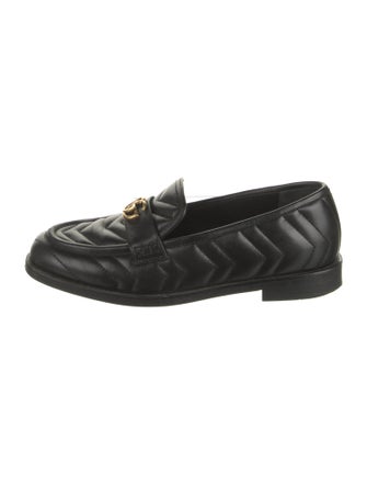 Gucci Quilted Pattern Leather Loafers