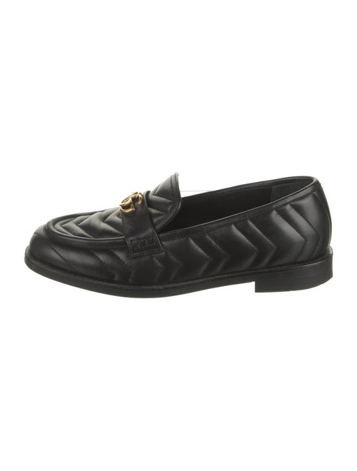 Gucci Quilted Pattern Leather Loafers
