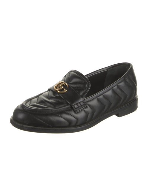 Gucci Quilted Pattern Leather Loafers