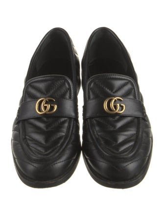 Gucci Quilted Pattern Leather Loafers