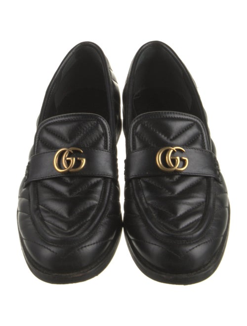 Gucci Quilted Pattern Leather Loafers