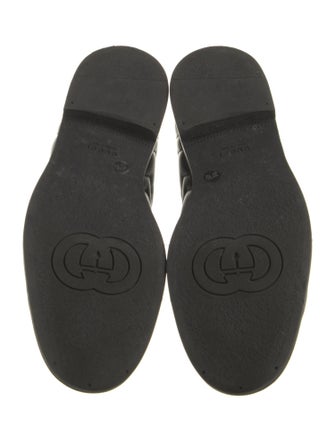 Gucci Quilted Pattern Leather Loafers