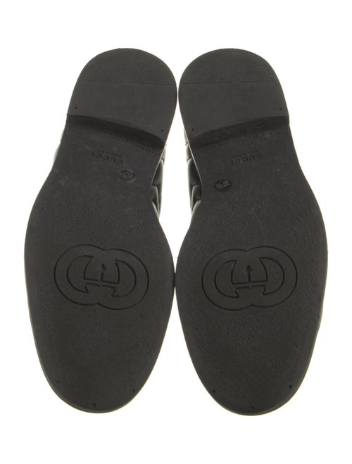 Gucci Quilted Pattern Leather Loafers