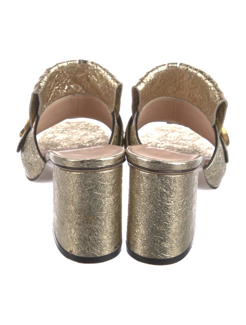 Gucci Double G Logo Leather Slides