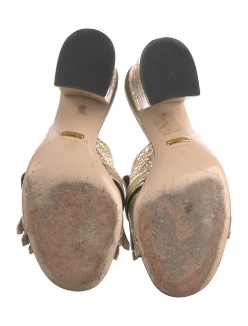 Gucci Double G Logo Leather Slides