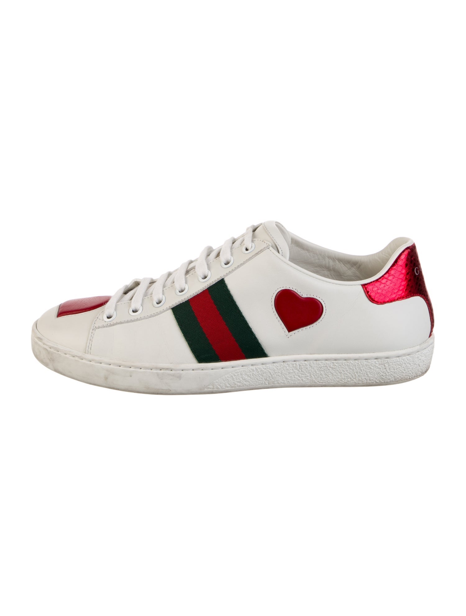 Gucci Leather Graphic Print Sneakers