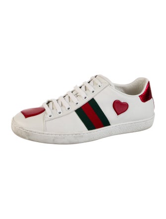 Gucci Leather Graphic Print Sneakers