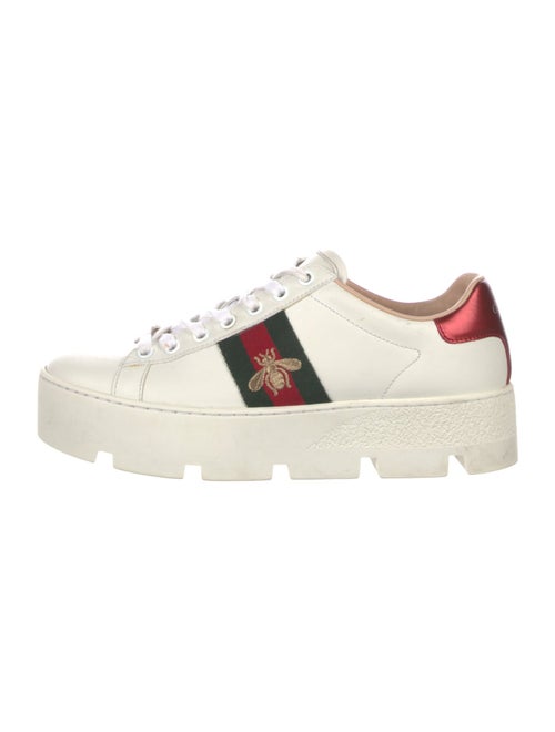 Gucci Web Accent Leather Sneakers