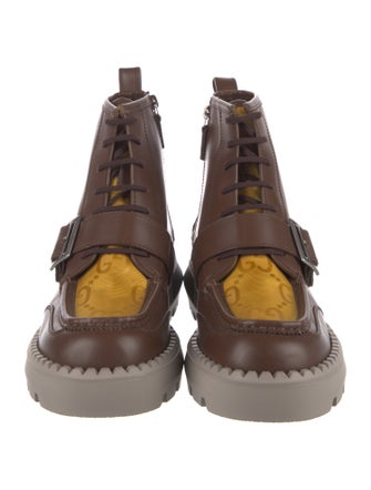 Gucci Leather Lace-Up Boots