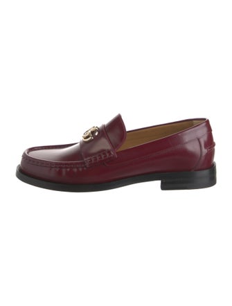 Gucci Interlocking G Logo Leather Loafers
