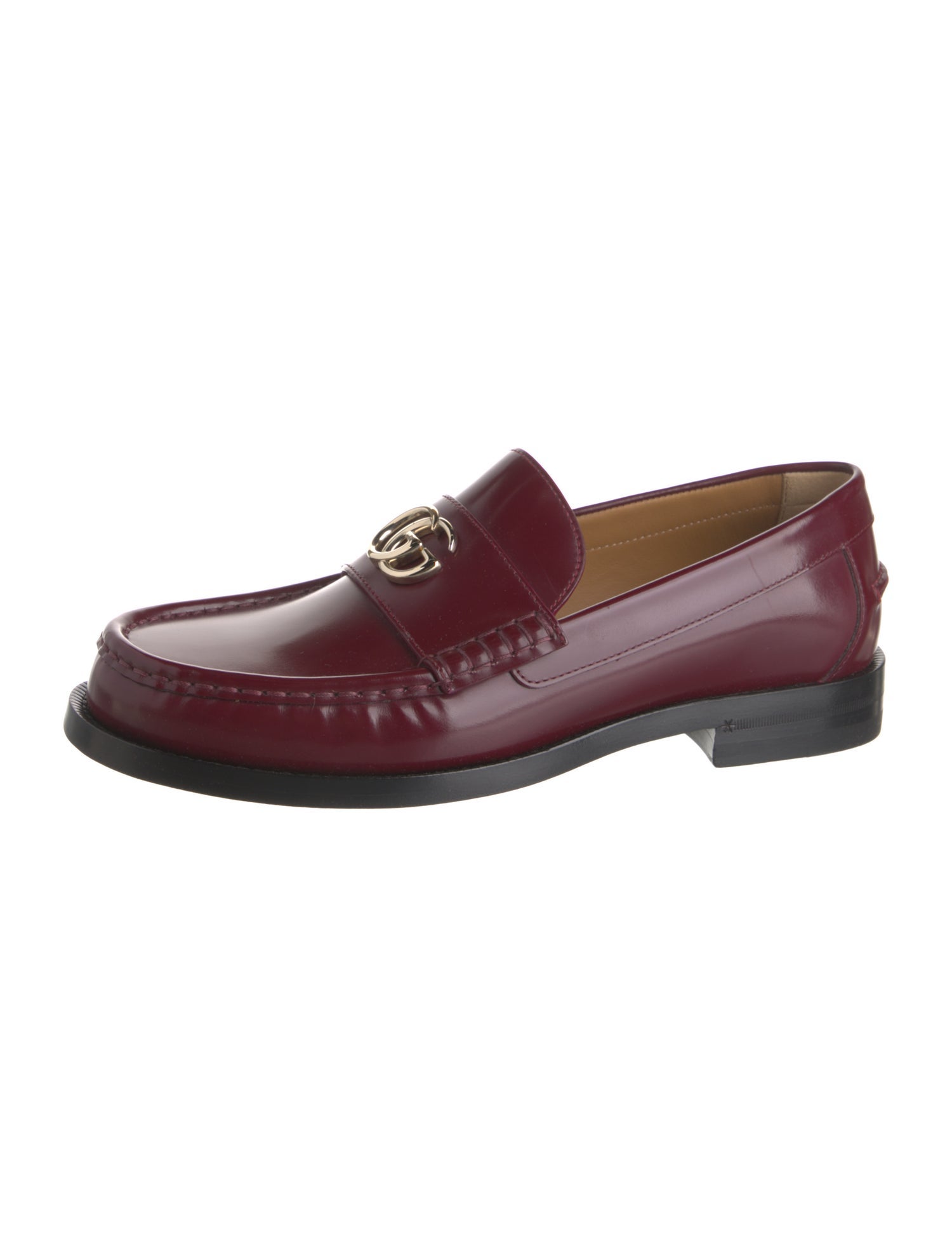 Gucci Interlocking G Logo Leather Loafers