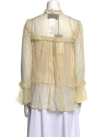 Gucci Silk Mock Neck Blouse