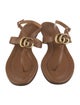 Gucci Double G Logo Leather T-Strap Sandals