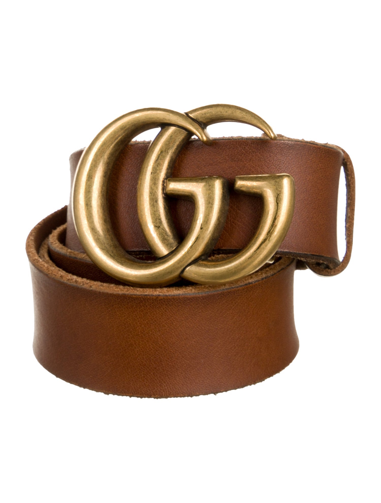 Gucci Double G Logo Leather Belt