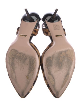 Gucci Ponyhair Animal Print Slingback Pumps