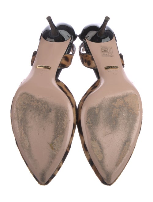 Gucci Ponyhair Animal Print Slingback Pumps