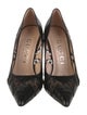 Gucci Embossed Leather Lace Pattern Pumps