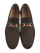 Gucci Web Accent Suede Loafers
