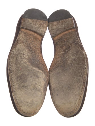 Gucci Web Accent Suede Loafers